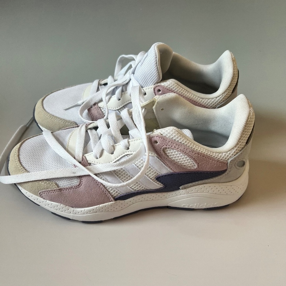 Adidas Cloudfoam Pure Sneakers Pink Suede Colorblock Women’s Size 8.5